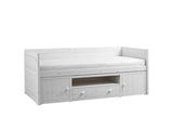 Kids Cabin Bed with Storage Cabinet in Whitewash - Huckleberry Kids Rooms