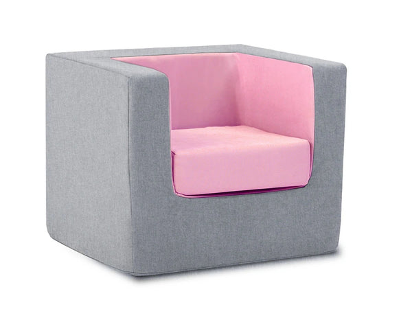 Cubino kids chair in grey and pink - Huckleberry Kids Rooms
