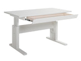 Kids wooden desk_Height adjustable in white_Huckleberry Kids Rooms