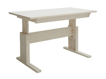 Kids wooden desk_Height adjustable in whitewash_Huckleberry Kids Rooms
