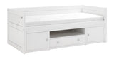 Kids Cabin Bed with Storage Cabinet in White - Huckleberry Kids Rooms