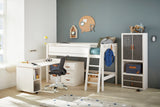 Kids-Loft-Bed-Semi-high-wooden-with-turning-desk-in-whitewash-Huckleberry-Kids-Rooms